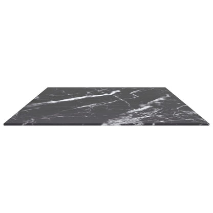 vidaXL Plateau de table noir 120x65 cm en verre trempé 8 mm aspect marbre