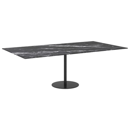vidaXL Plateau de table noir 120x65 cm en verre trempé 8 mm aspect marbre