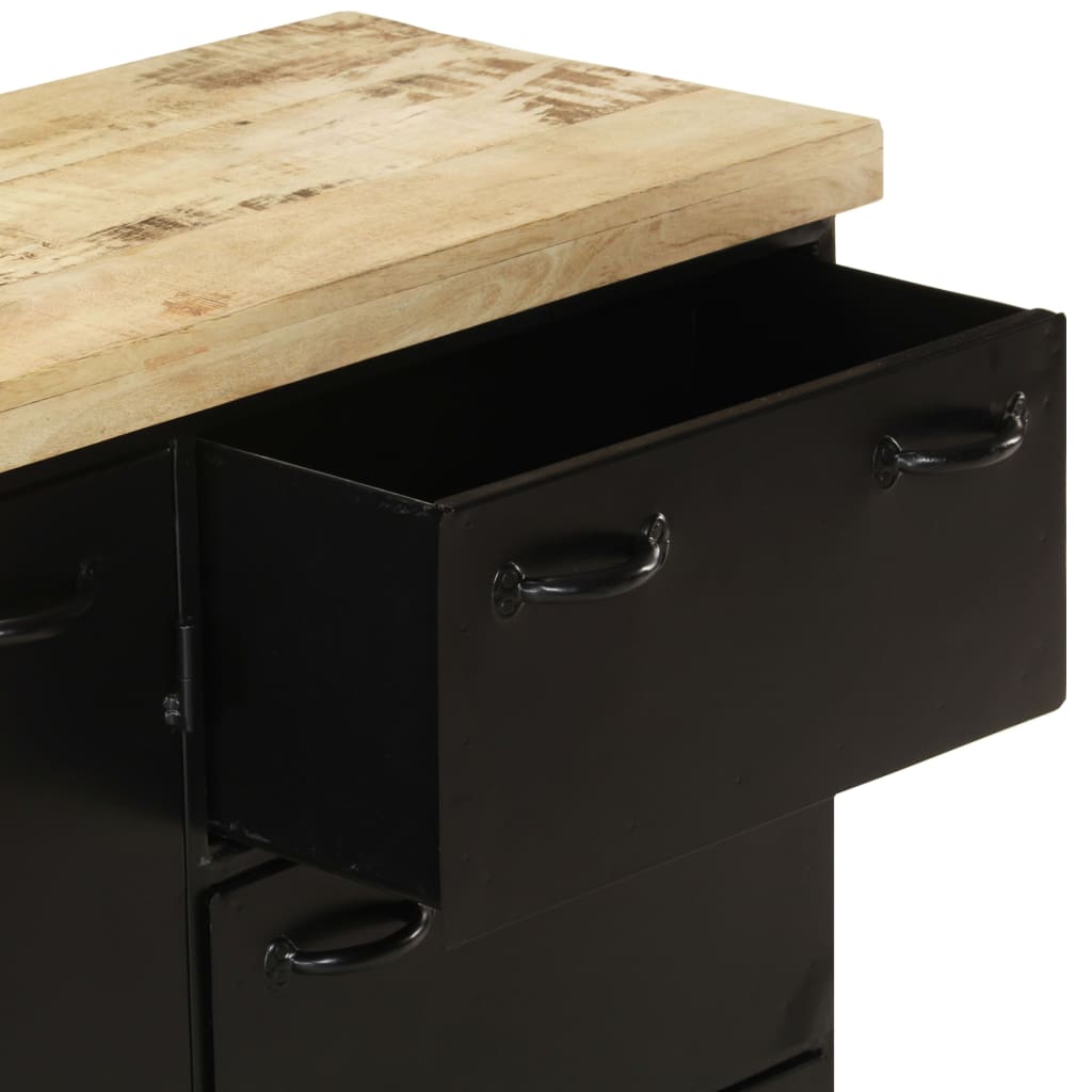 Sideboard 140x38x76 cm Raues Mangoholz