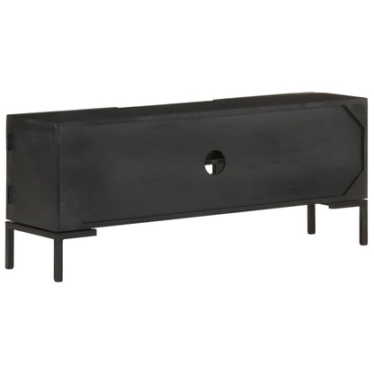 vidaXL Meuble TV Noir 115x30x46 cm Bois de manguier massif