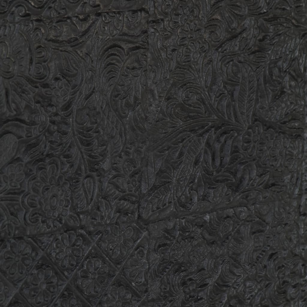 vidaXL Meuble TV Noir 115x30x46 cm Bois de manguier massif