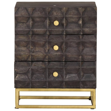 vidaXL Table de chevet Noir 40x30x50 cm Bois de manguier massif