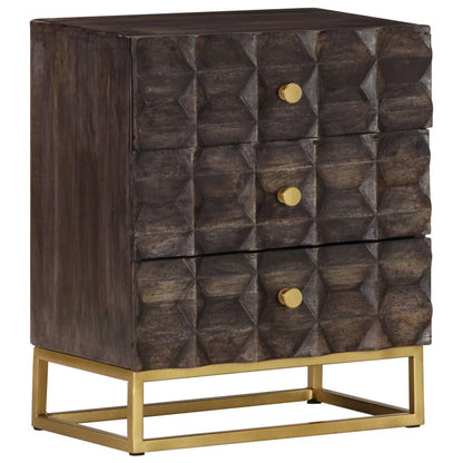 vidaXL Table de chevet Noir 40x30x50 cm Bois de manguier massif