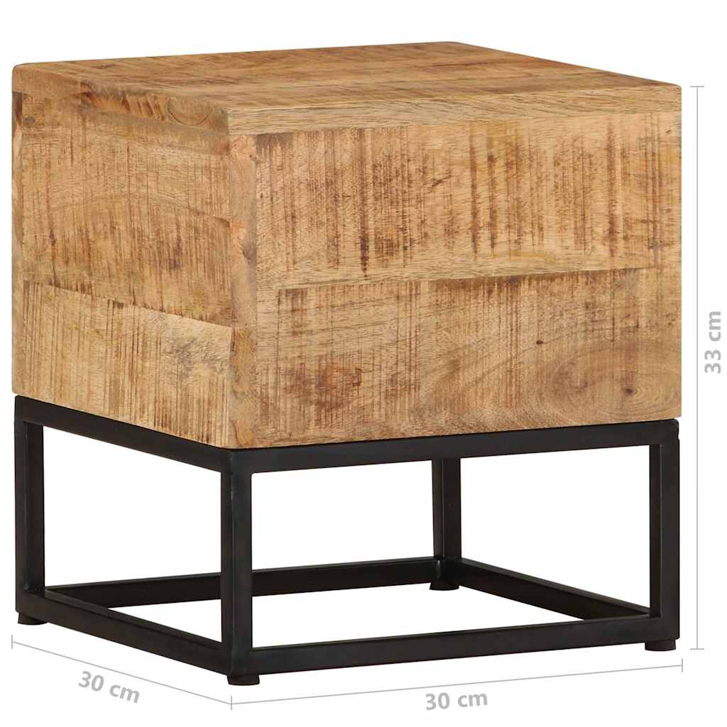 vidaXL Beistelltisch 30x30x33 cm Raues Mangoholz