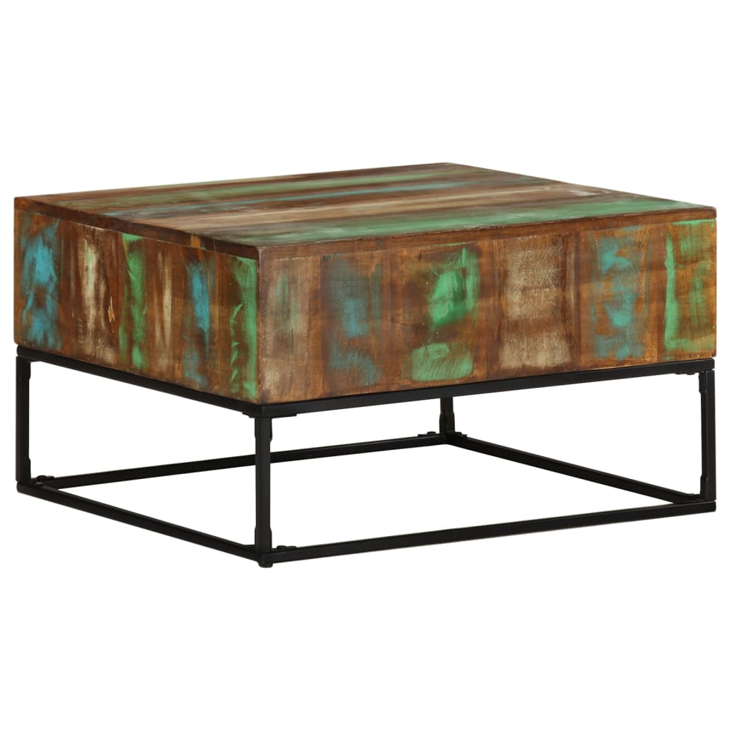 vidaXL Table basse 68x68x41 cm en bois de récupération massif