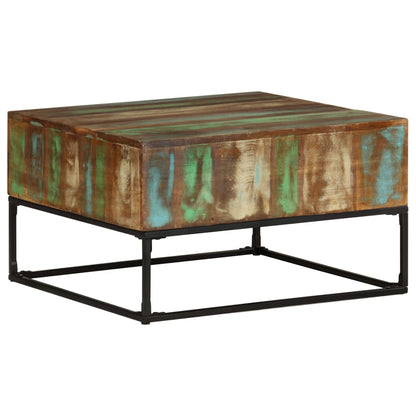 vidaXL Table basse 68x68x41 cm en bois de récupération massif