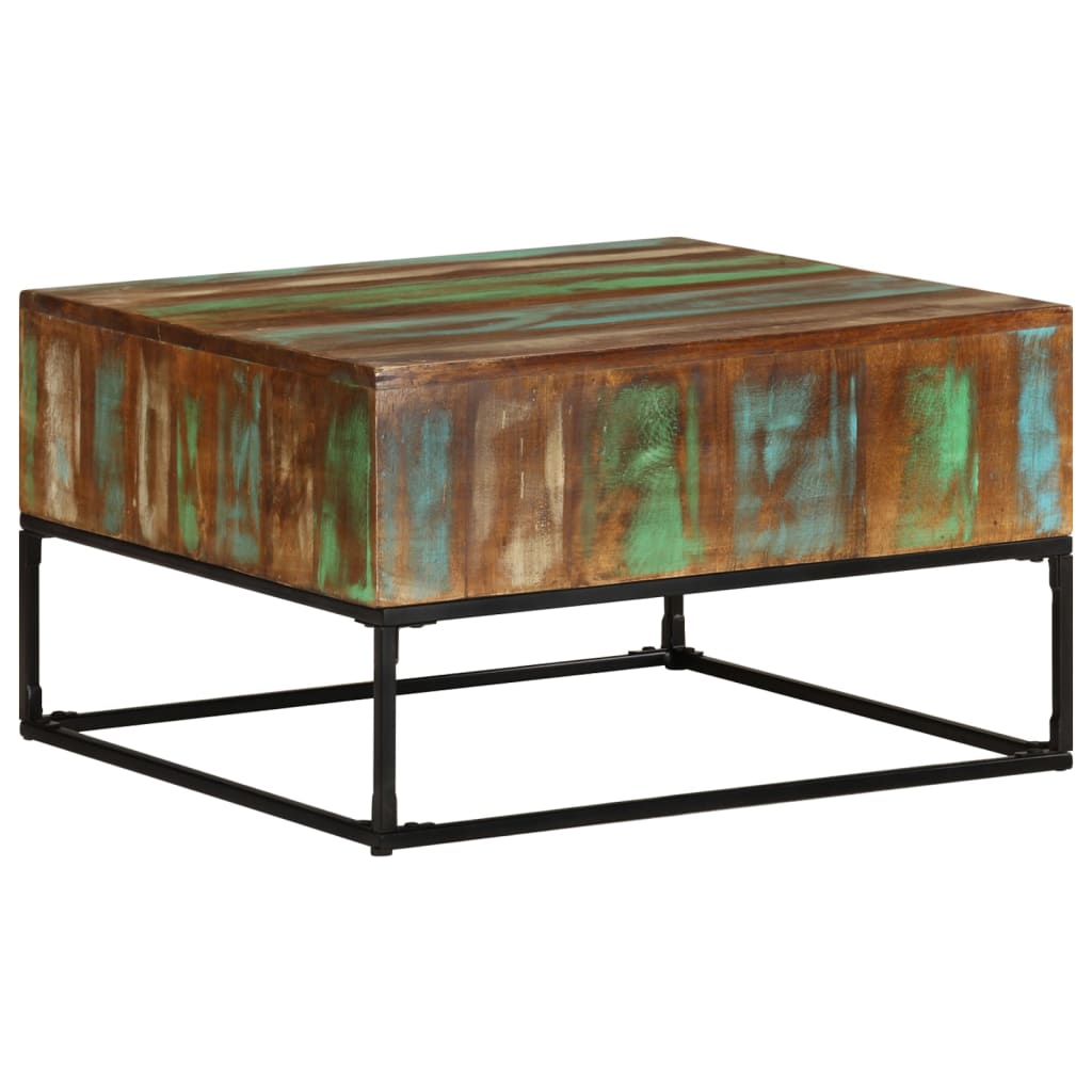 vidaXL Table basse 68x68x41 cm en bois de récupération massif