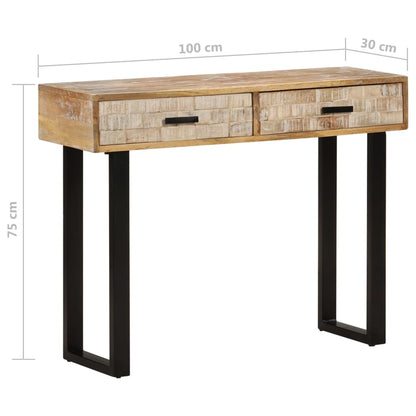 vidaXL Console 100x30x75 cm Bois de manguier massif