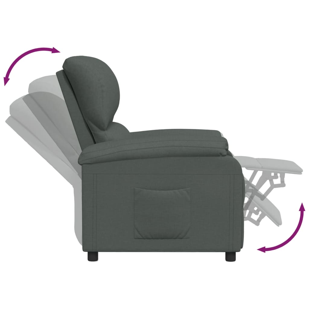 vidaXL Relaxsessel Dunkelgrau Stoff