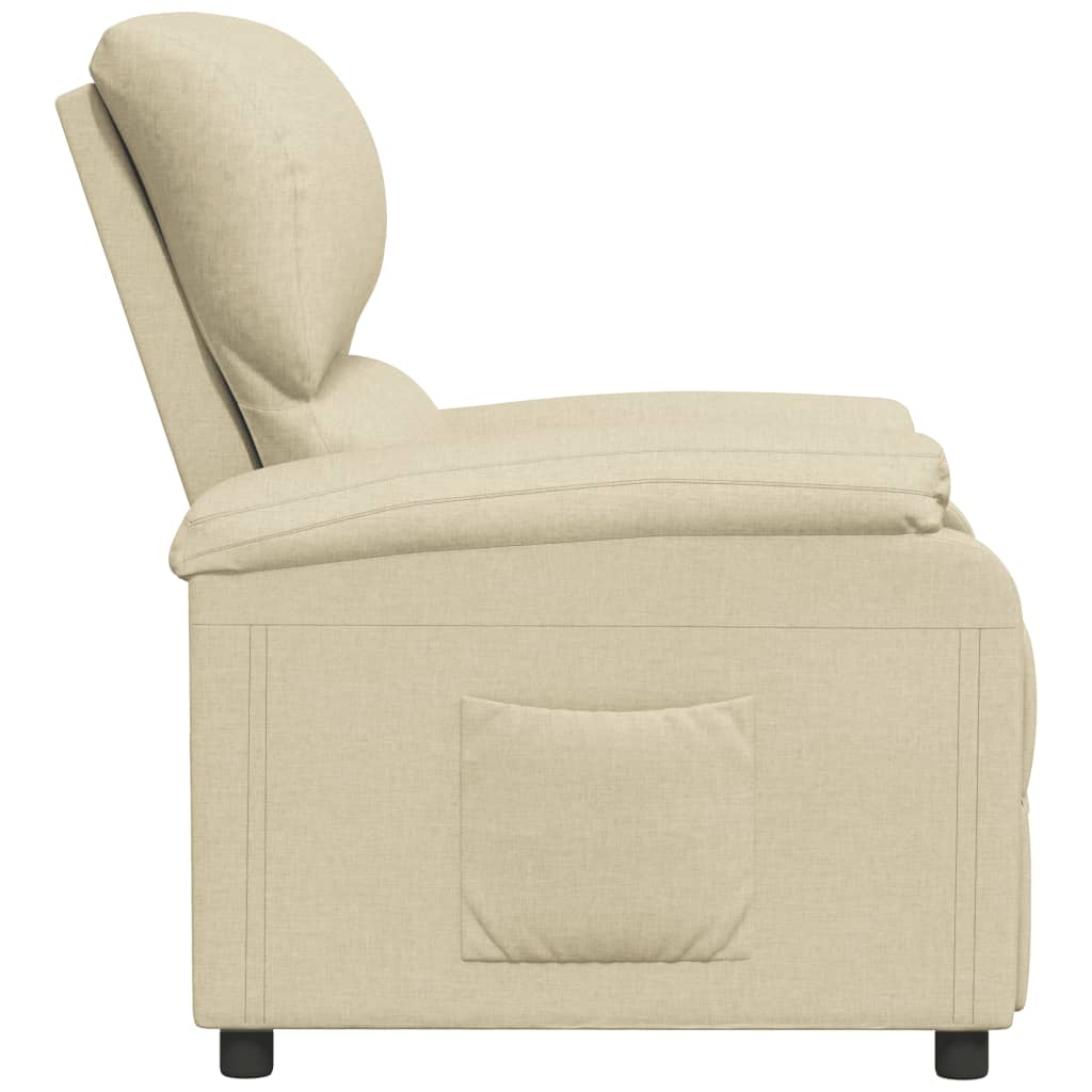 vidaXL Fauteuil relax crème tissu