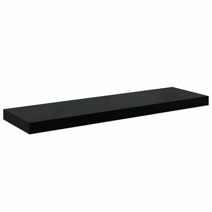 Schweberegale 4 Stk. Hochglanz-Schwarz 80x23,5x3,8 cm MDF