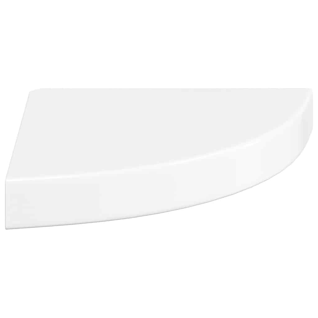 Schwebende Eckregale 4 Stk. Hochglanz-Weiß 25x25x3,8 cm MDF