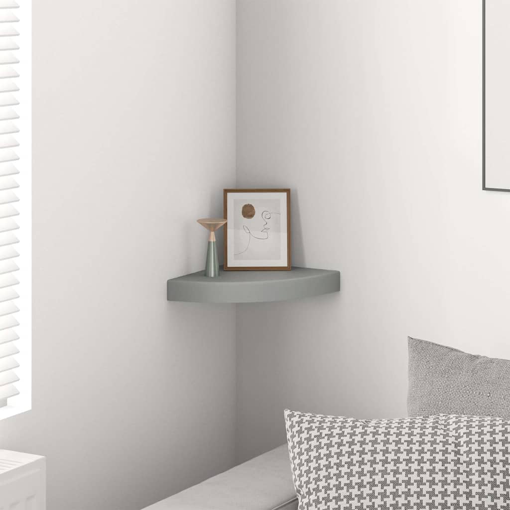 Eck-Schweberegal Grau 25x25x3,8 cm MDF