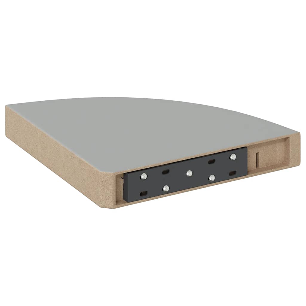 Eck-Schweberegal Grau 25x25x3,8 cm MDF