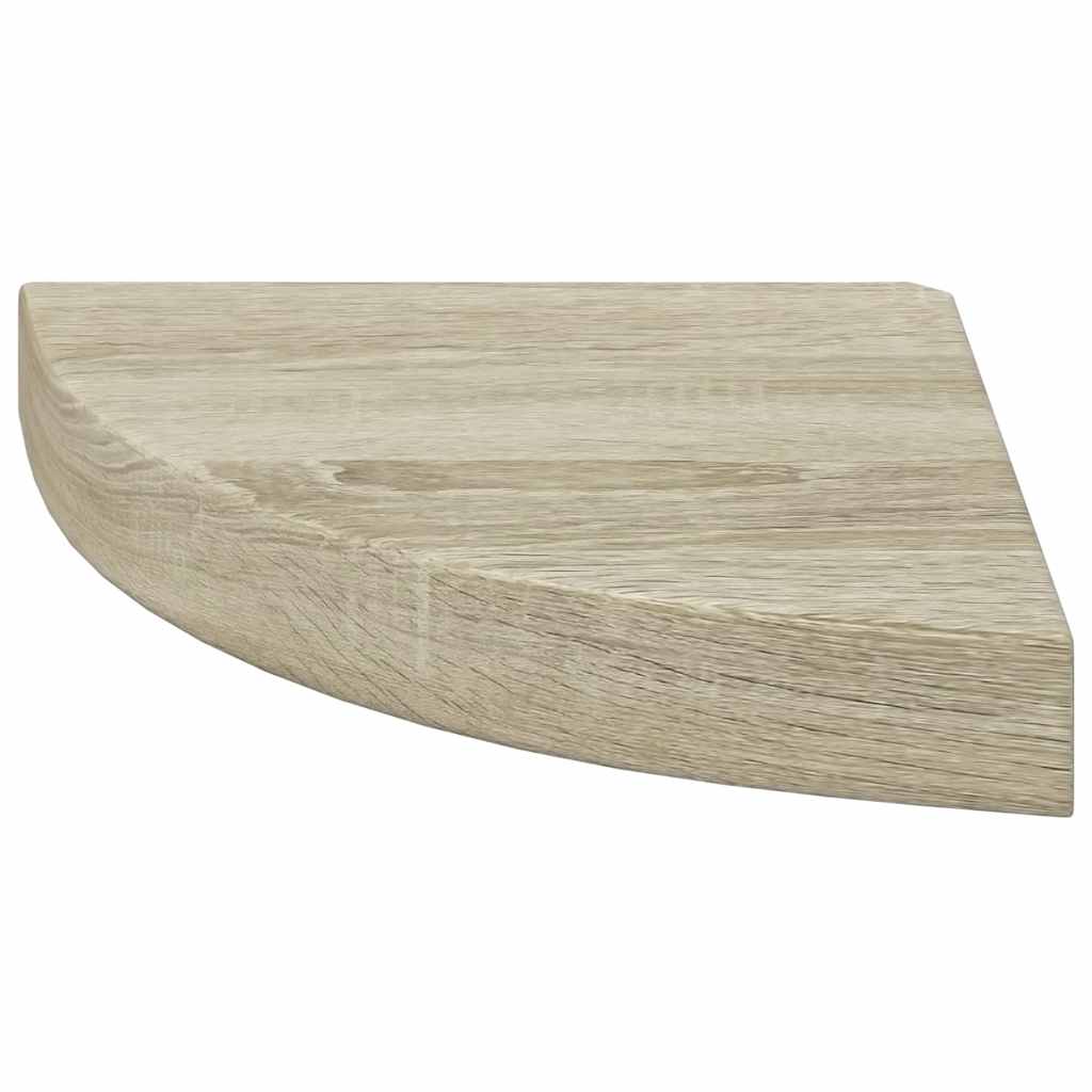 Eck-Schweberegale 2 Stk. Eichen-Optik 25x25x3,8 cm MDF