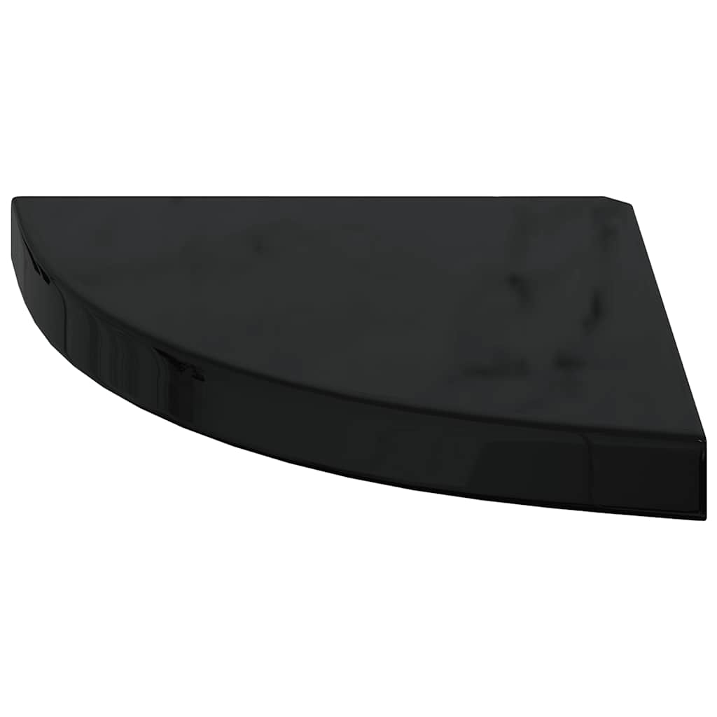 Eck-Schweberegal Hochglanz-Schwarz 35x35x3,8 cm MDF