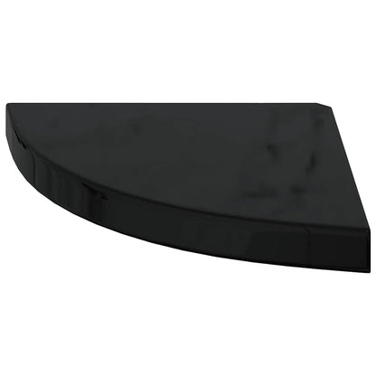 Eck-Schweberegal Hochglanz-Schwarz 35x35x3,8 cm MDF