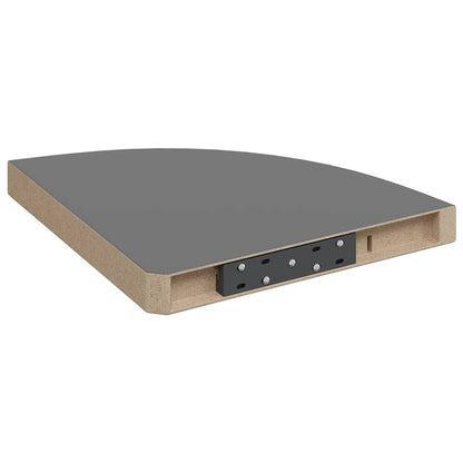 Eck-Schweberegal Hochglanz-Grau 35x35x3,8 cm MDF