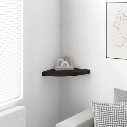 Eck-Schweberegal Schwarz 35x35x3,8 cm MDF