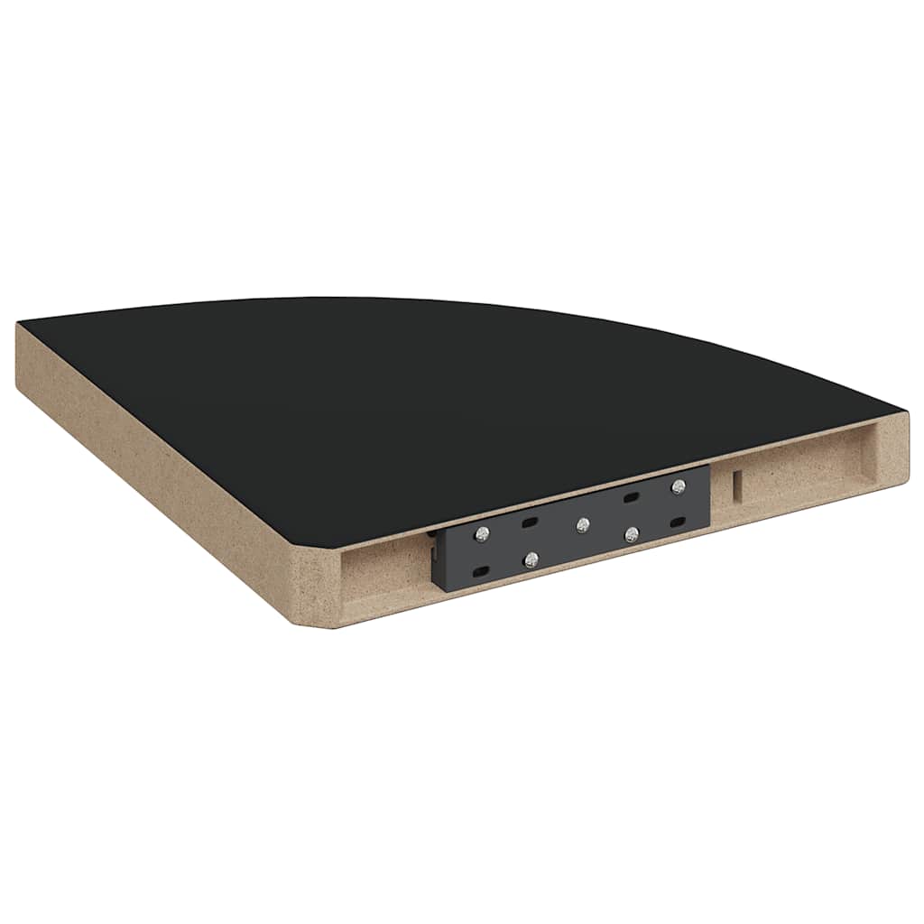 Eck-Schweberegal Schwarz 35x35x3,8 cm MDF