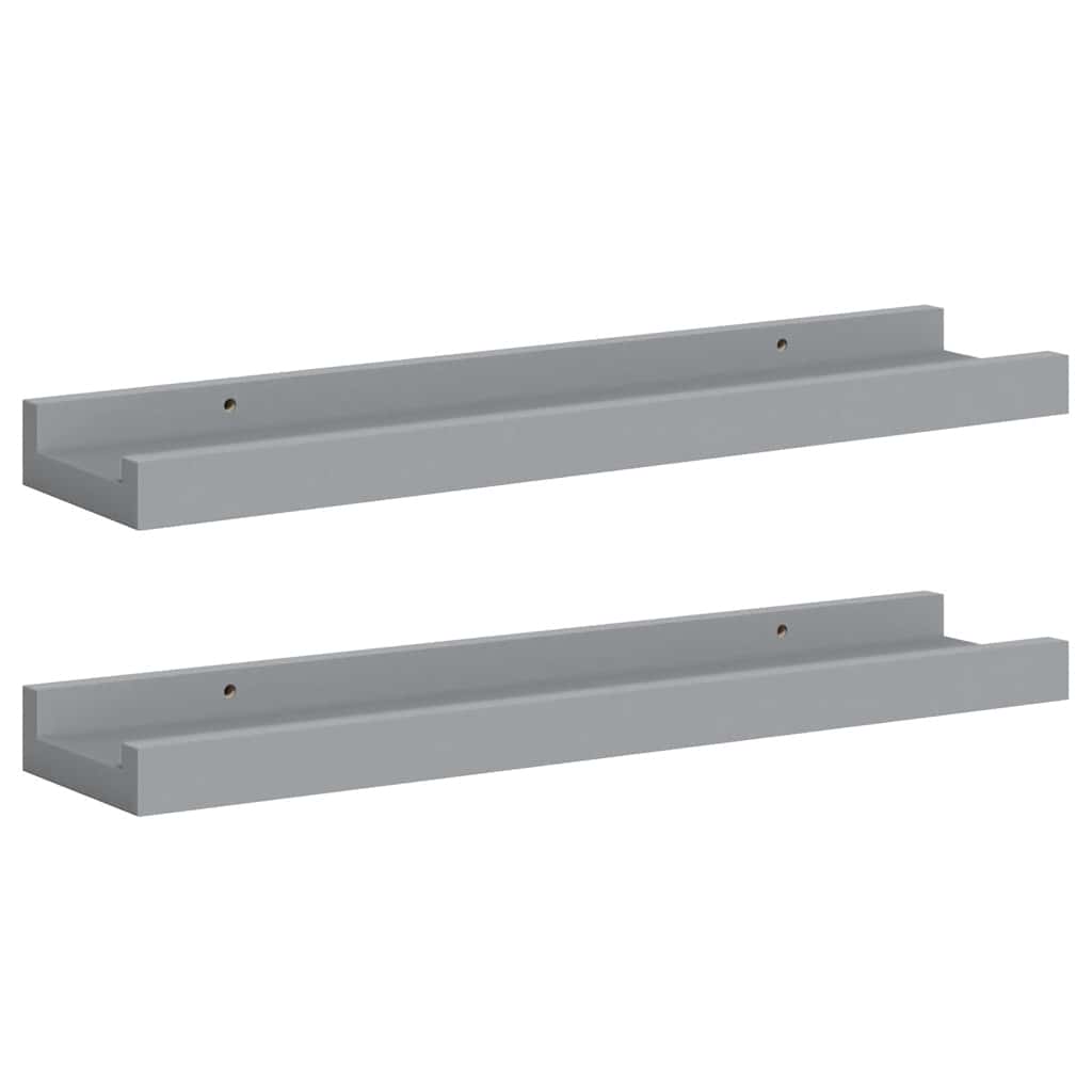 Bilderleisten 2 Stk. Grau 40x9x3 cm MDF