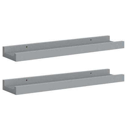 Bilderleisten 2 Stk. Grau 40x9x3 cm MDF