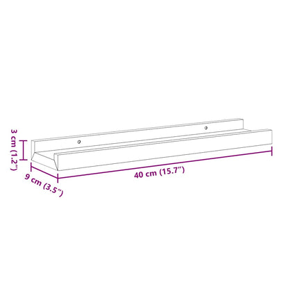 Bilderleisten 2 Stk. Grau 40x9x3 cm MDF