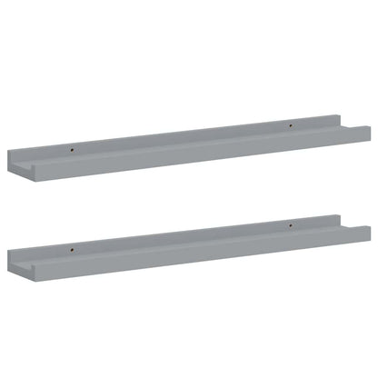 Bilderleisten 2 Stk. Grau 60x9x3 cm MDF