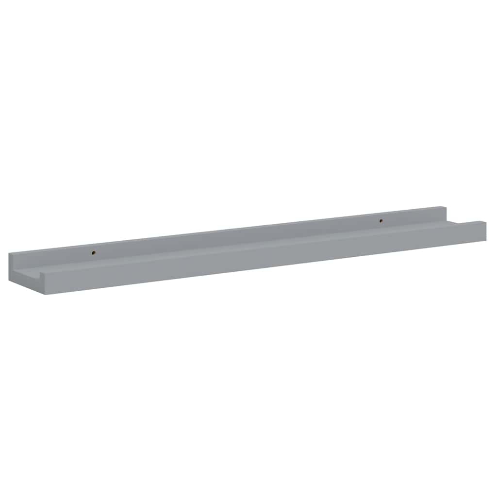 Bilderleisten 2 Stk. Grau 60x9x3 cm MDF