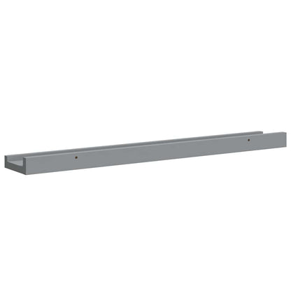 Bilderleisten 2 Stk. Grau 60x9x3 cm MDF