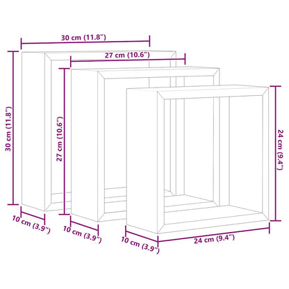 Würfelregale 3 Stk. Weiß MDF