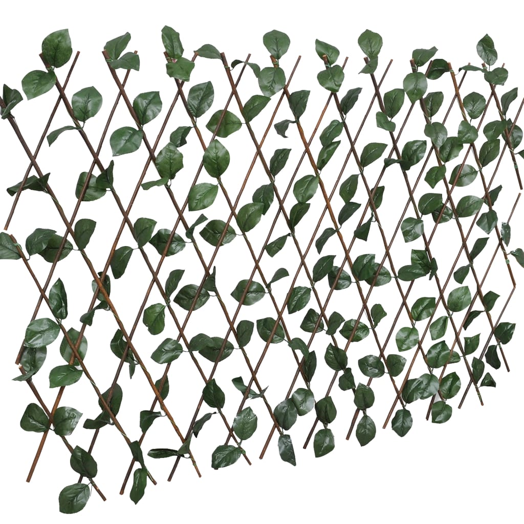 vidaXL Treillis en osier 5 pcs avec feuilles artificielles 180x30 cm