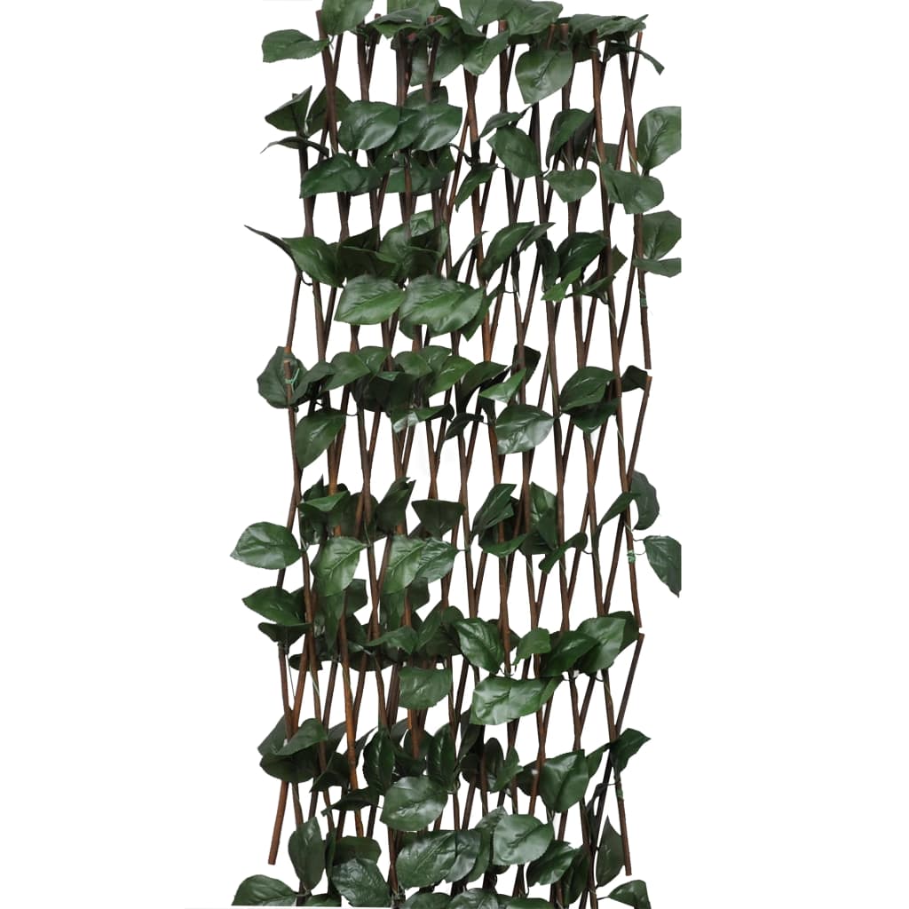 vidaXL Treillis en osier 5 pcs avec feuilles artificielles 180x30 cm