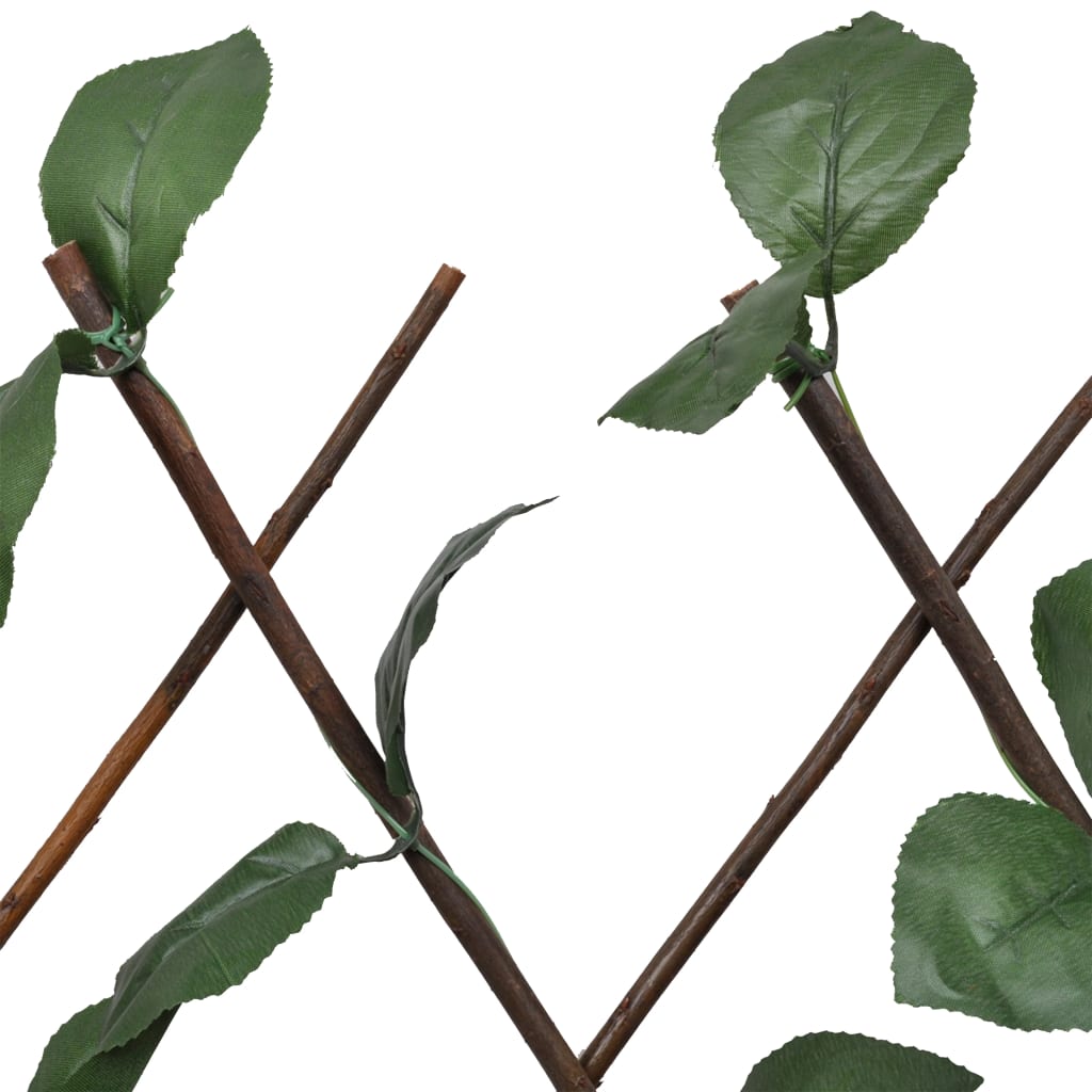 vidaXL Treillis en osier 5 pcs avec feuilles artificielles 180x30 cm