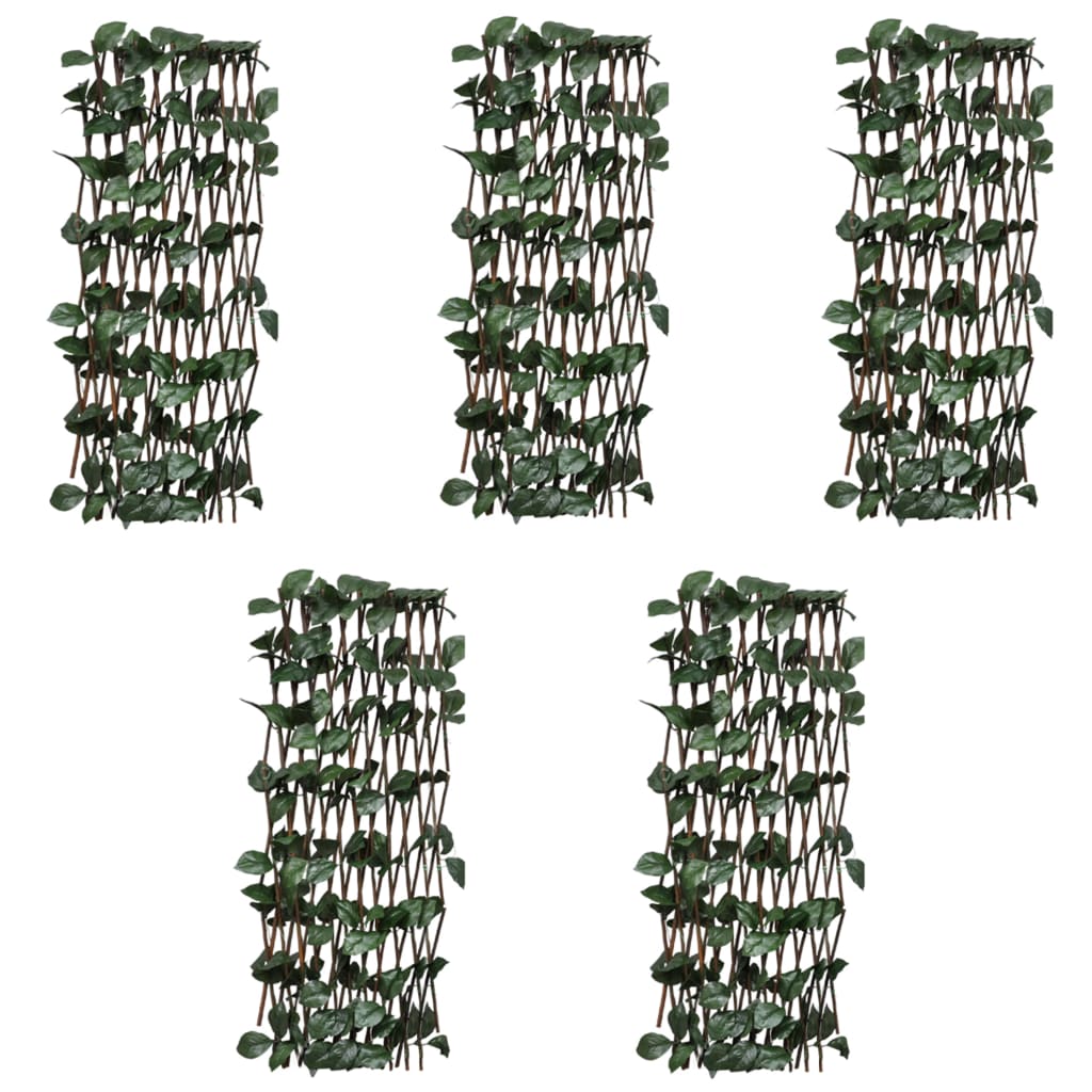 vidaXL Treillis en saule avec feuilles artificielles 5 pcs 180x60 cm