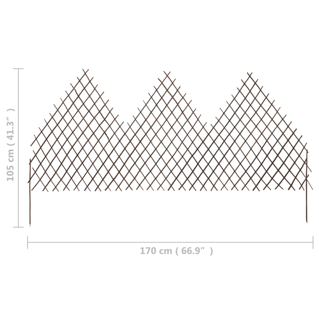 vidaXL Garten-Rankzaun 5 Stk. 170x105 cm Weide