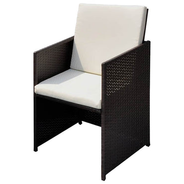 vidaXL Gartenstühle 3 pcs Braun 56 x 52 x 87 cm Poly Rattan