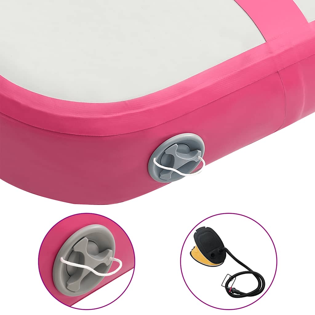 Aufblasbare Gymnastikmatte mit Pumpe 60x100x10 cm PVC Rosa