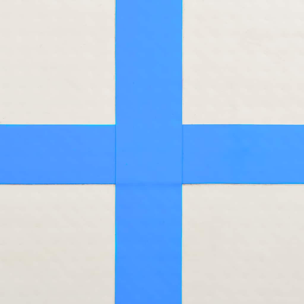 Aufblasbare Gymnastikmatte mit Pumpe 400x100x15 cm PVC Blau