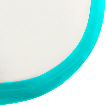 Aufblasbare Gymnastikmatte mit Pumpe 400x100x15 cm PVC Grün