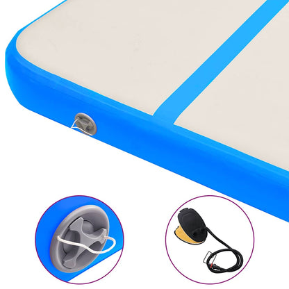 Aufblasbare Gymnastikmatte mit Pumpe 600x100x20 cm PVC Blau