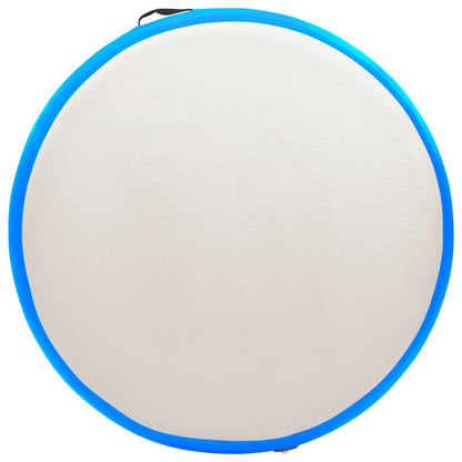 Aufblasbare Gymnastikmatte mit Pumpe 100x100x20 cm PVC Blau