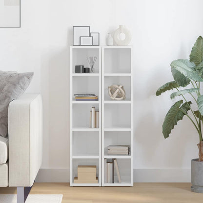 CD-Regale 2 Stk. Hochglanz-Weiß 21x16x93,5 cm Holzwerkstoff