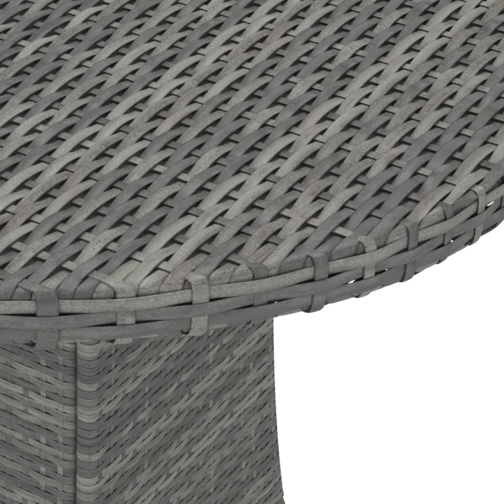 vidaXL Gartentisch Grau 70x70x73 cm Poly Rattan