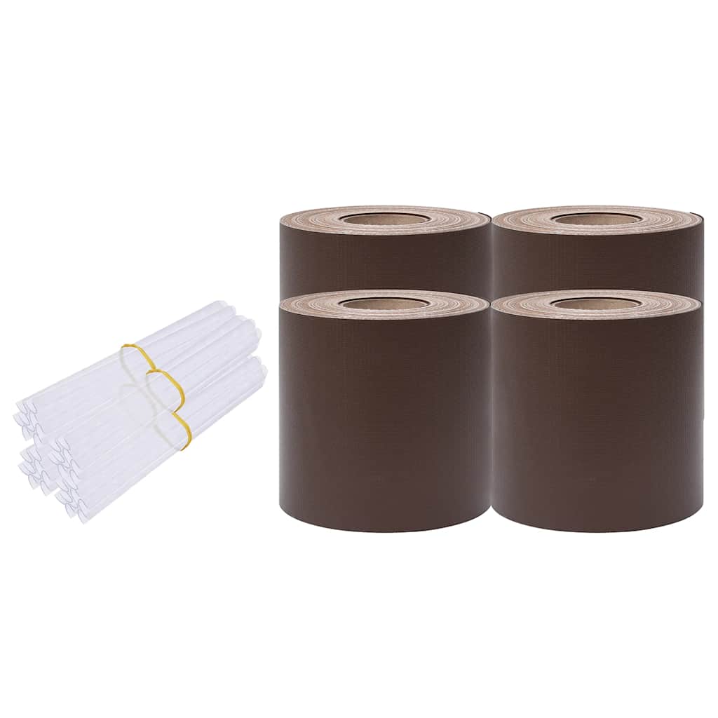 vidaXL Garten-Sichtschutz 4 Stk. PVC 35x0,19 m Braun