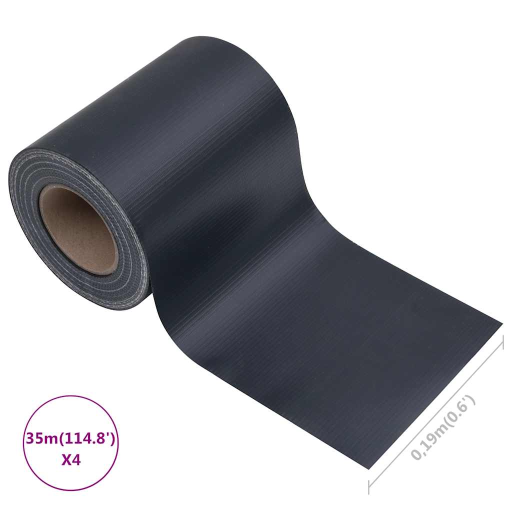 vidaXL Garten-Sichtschutz 4 Stk. PVC 35x0,19 m Matt-Dunkelgrau