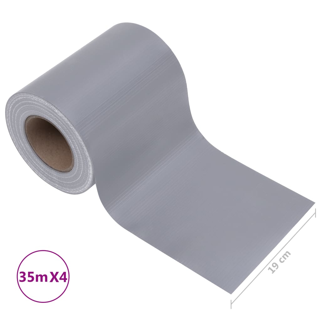 vidaXL Garten-Sichtschutz 4 Stk. PVC 35x0,19 m Matt-Hellgrau