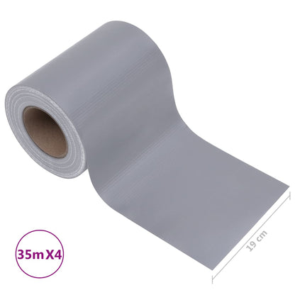 vidaXL Garten-Sichtschutz 4 Stk. PVC 35x0,19 m Matt-Hellgrau