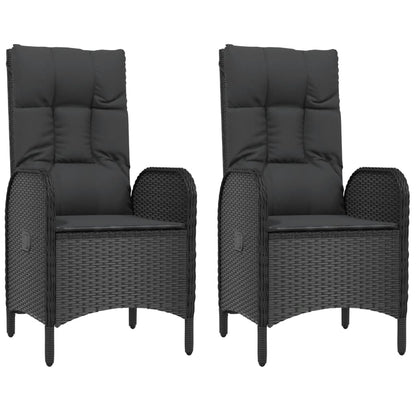 vidaXL Chaises de jardin 2 pcs Résine tressée Noir