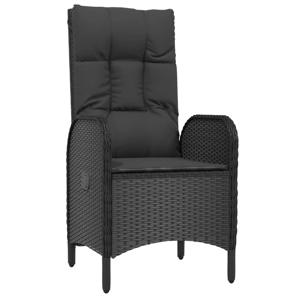 vidaXL Chaises de jardin 2 pcs Résine tressée Noir